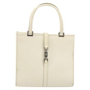 Gucci Vintage Jackie Handbag Leather Silver Leather Handbag